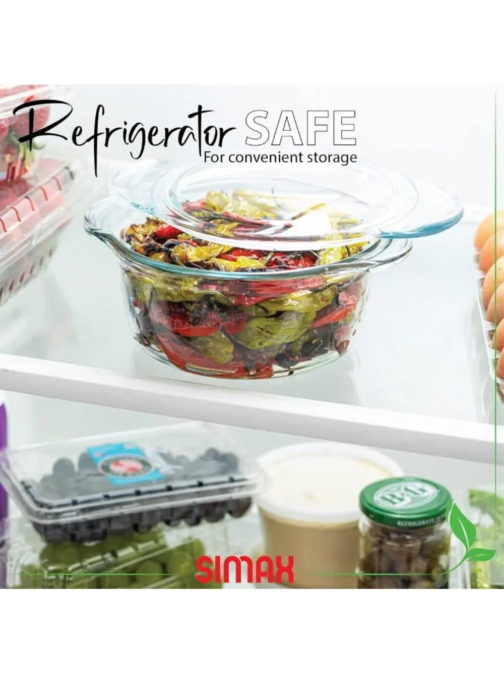 Clear Glass Casserole Dish with Lid & Handles - 1.75 Quart Oven, Microwave Safe